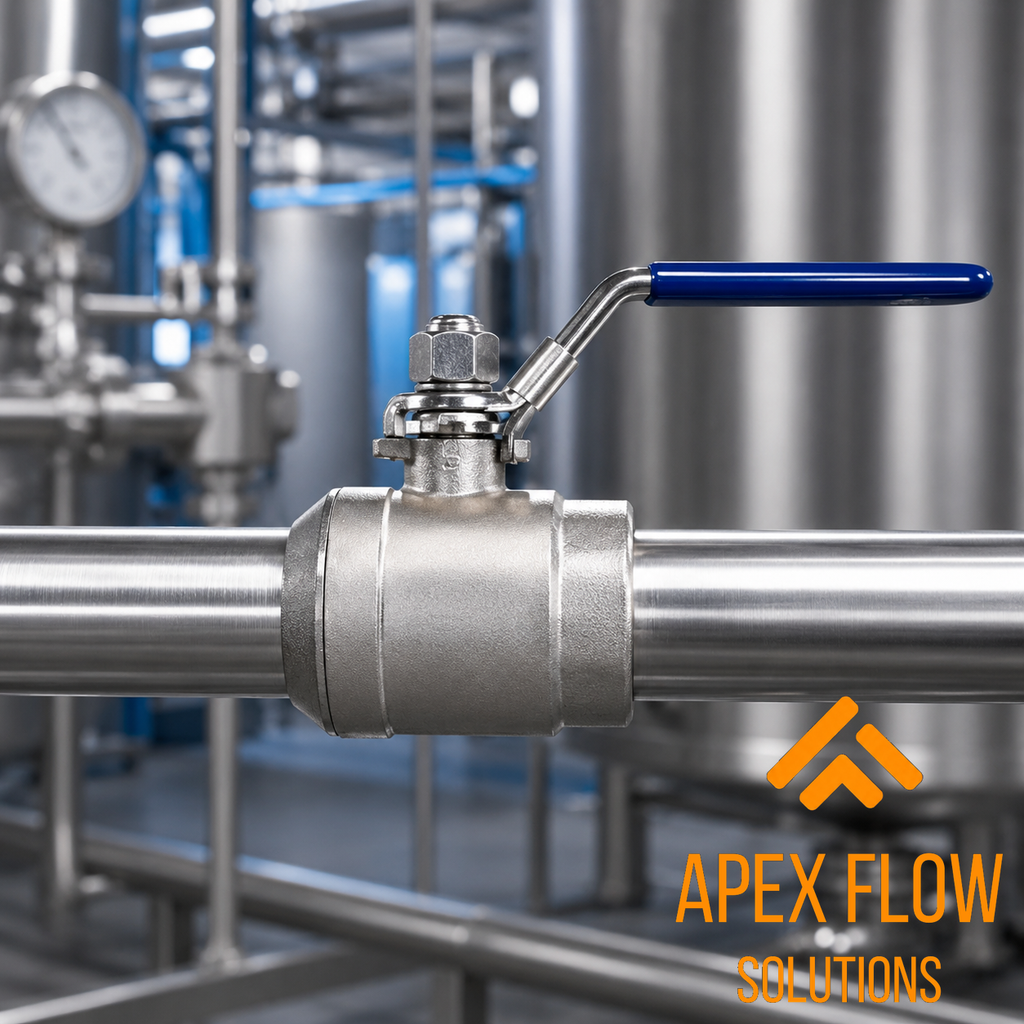 316 stainless steel ball valve in an industrial application — Apex Flow Solutions