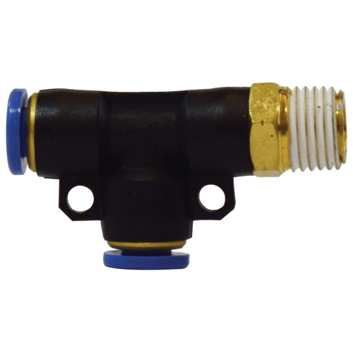 3/8 in. x 1/4 in. Push-In x Male NPT Swivel Run Tee