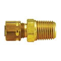 1/4 in. OD x 1/4 in. Brass Compression x Male NPT Adapter with Sleeve Nut - 26180L