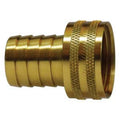 Short 1/4 in. x 3/4 in. Hose Barb x Female Garden Hose Swivel Adapter