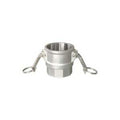 1 in. 316 Stainless Steel camlock Type D coupler, Female Coupler x Female NPT (CGD-100-SS1)