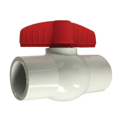 1-1/4 in. White PVC Socket Ball Valve, Slip x Slip - 940297