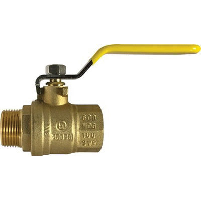 Midland 948170 1/4 in. brass full-port ball valve, Male NPT x Female NPT, UL approved
