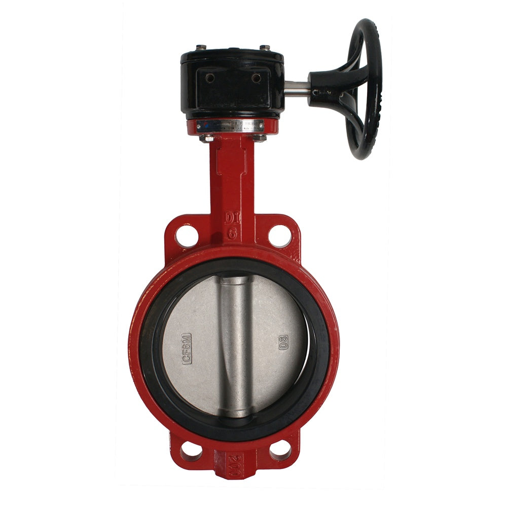 6 inch stainless disc gear operated wafer butterfly valve Midland 9650G6SE