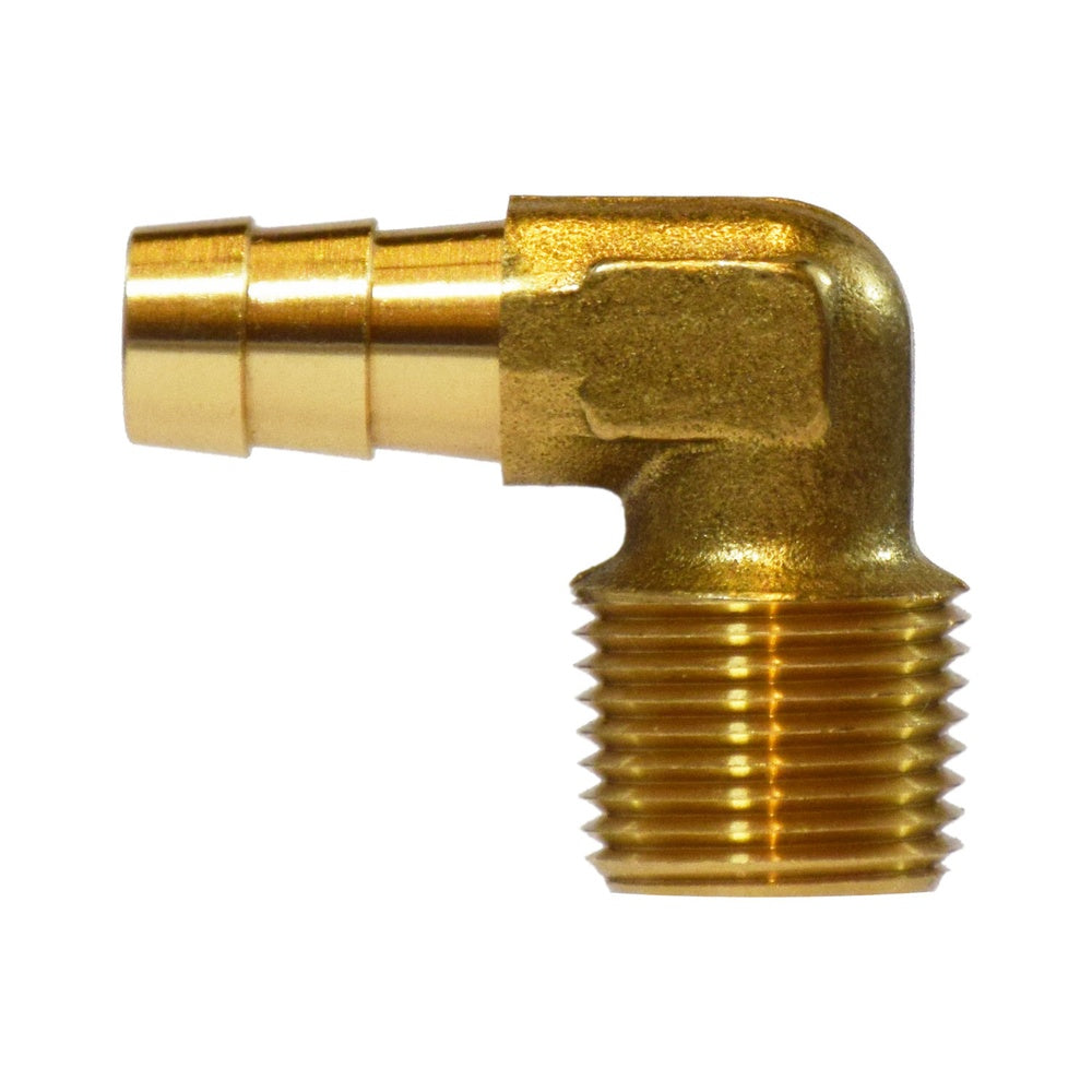 1/2 in. x 1/4 in. 90 Elbow, Hose Barb to Male NPT, Forged